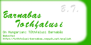 barnabas tothfalusi business card